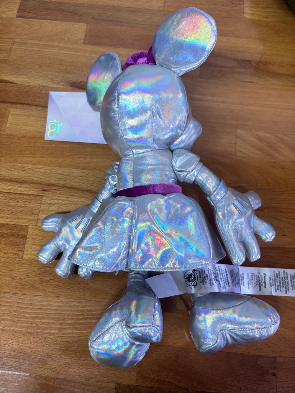 1. Disney Parks Minnie Mouse 100 Years Of Wonder Platinum Plush - Picture 4 of 4